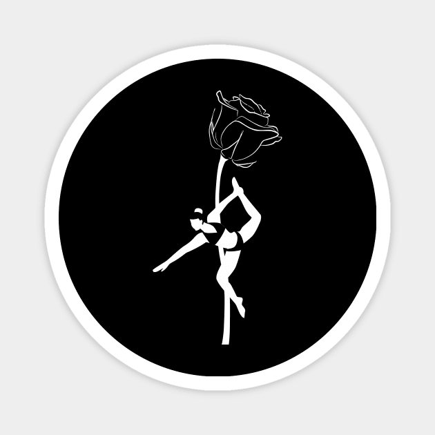 Pole Dance With Pink Rose Gift Magnet by SinBle